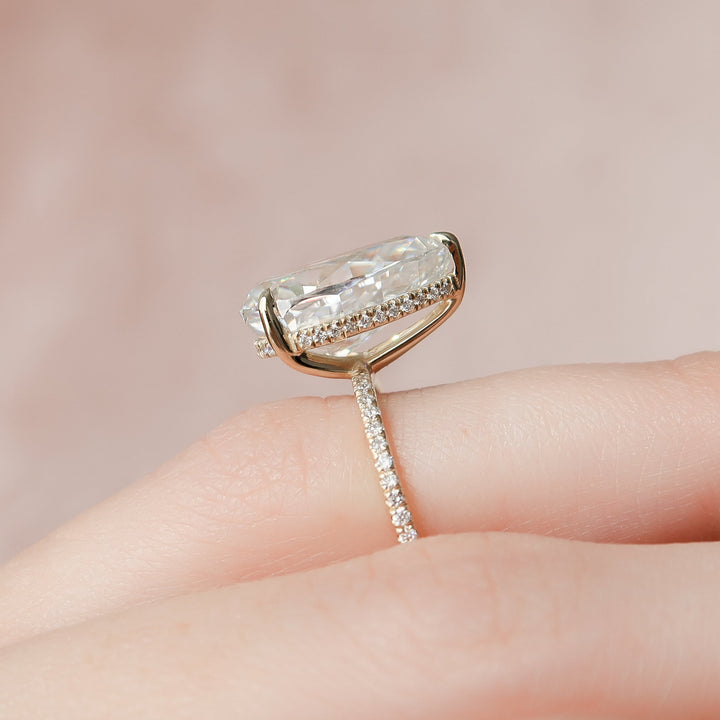 The Pave Liberty Pear Lab Diamond Moissanite Engagement Ring *Shown with 4.5 ct #material_gold