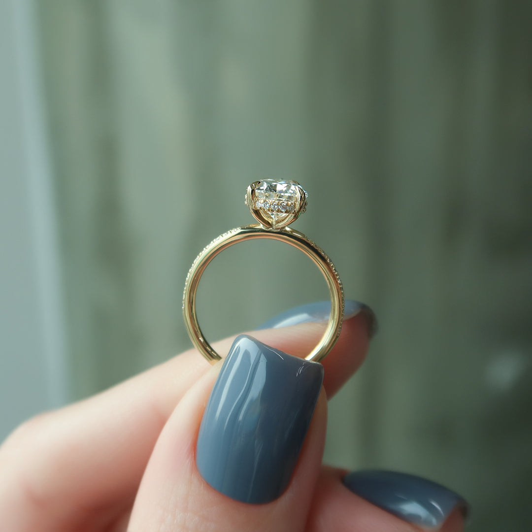 The Pave Liberty Pear Lab Diamond Moissanite Engagement Ring