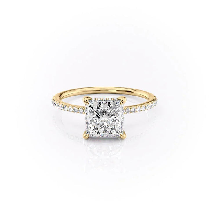 The Pave Liberty Set With Princess Pave Lab Diamond 1 Carat 14K Gold#material_gold
