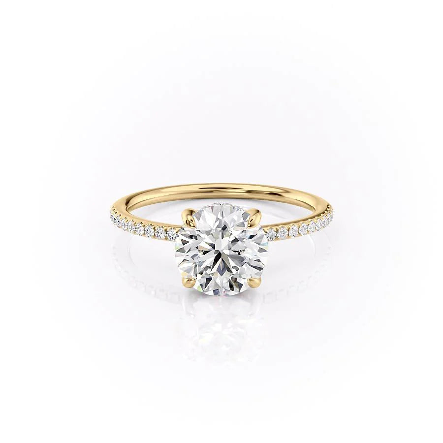 The Pave Liberty Set With Round Pave Lab Diamond 1 Carat 14K Gold#material_gold