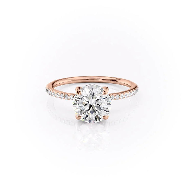 The Pave Liberty Set With Round Pave Lab Diamond 1 Carat 14K Rose#material_rose