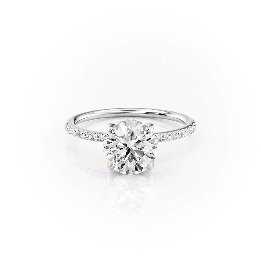 The Pave Liberty Set With Round Pave Lab Diamond 1 Carat 14K White#material_white