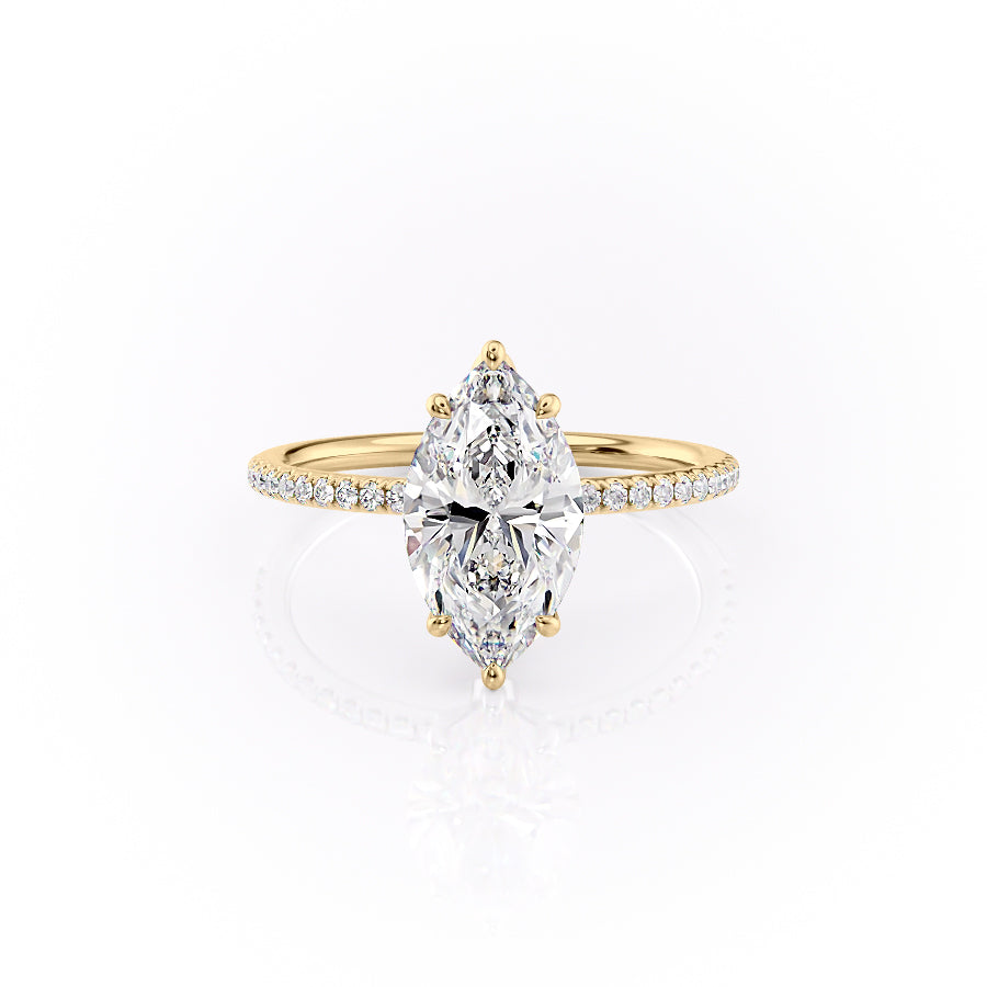 The Pave Logan Set With Marquise Pave Lab Diamond 1 Carat 14K Gold#material_gold