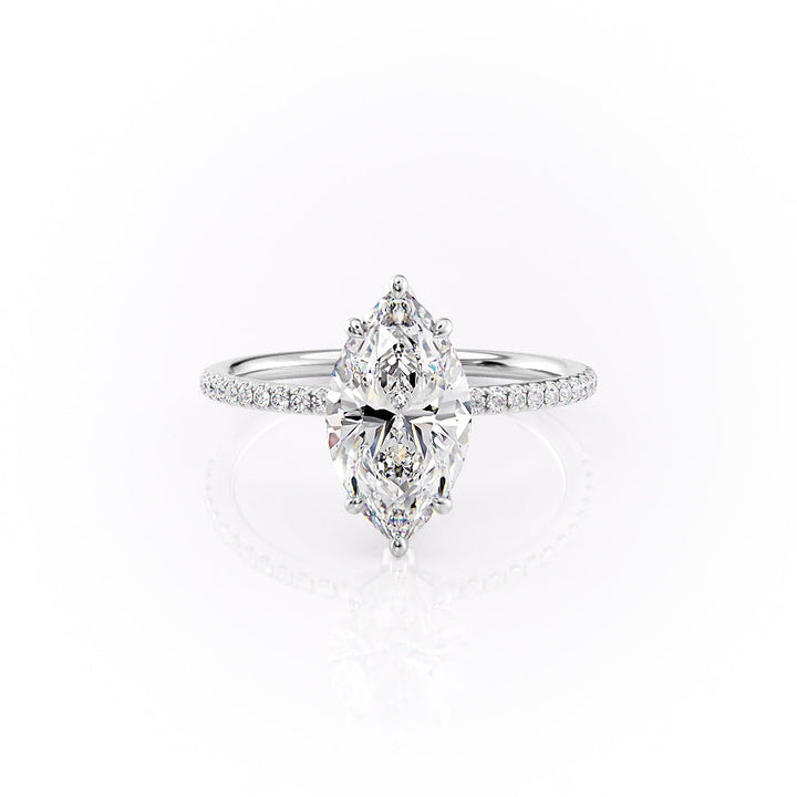 The Pave Logan Set With Marquise Pave Lab Diamond 1 Carat 14K White#material_white