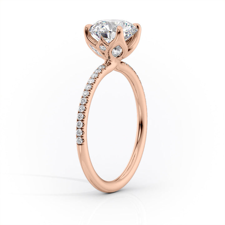 The Pave Luisa Set With A Cushion Pave Moissanite 1.5 Carat 14K Rose#material_14k-rose