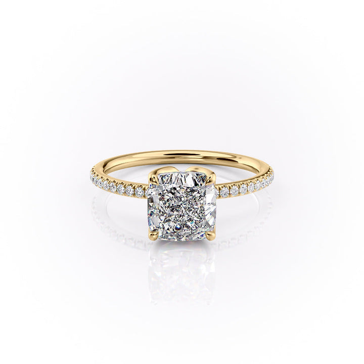 The Pave Luisa Set With A Cushion Pave Lab Diamond 1 Carat 18K Gold#material_18k-gold