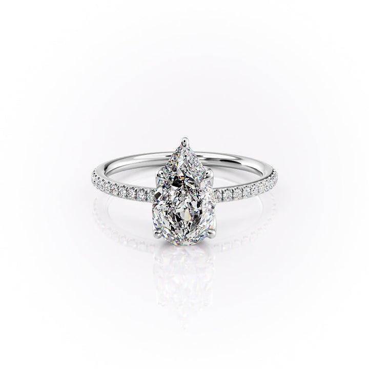 The Pave Luisa Set With A Pear Pave Lab Diamond 1 Carat 18K White#material_18k-white