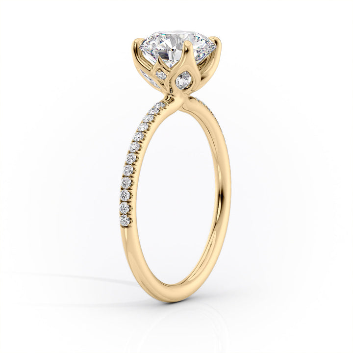 The Pave Luisa Set With A Princess Pave Moissanite 1.5 Carat 18K Gold#material_18k-gold