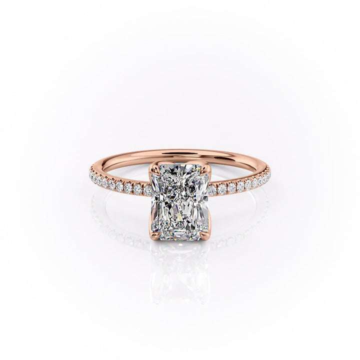 The Pave Luisa Set With A Radiant Pave Lab Diamond 1 Carat 14K Rose#material_14k-rose