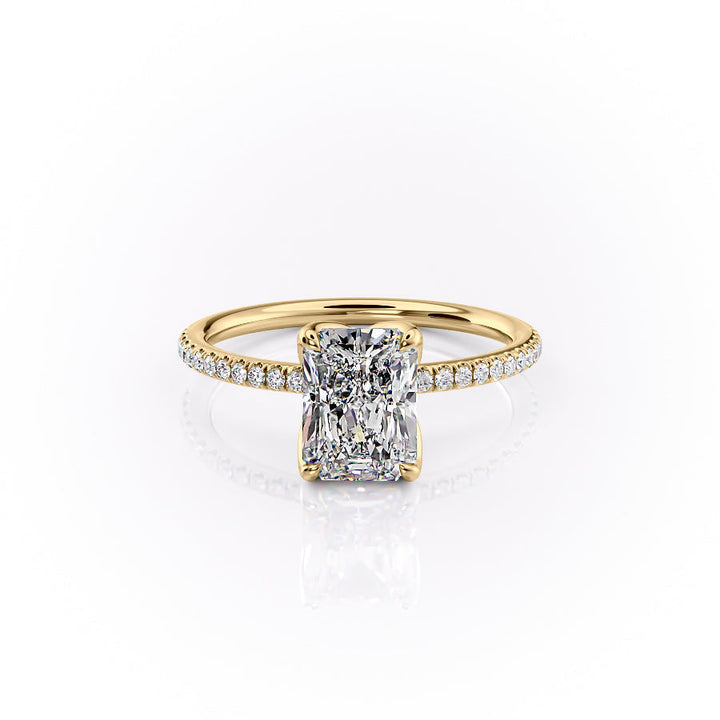 The Pave Luisa Set With A Radiant Pave Moissanite 1 Carat 18K Gold#material_18k-gold