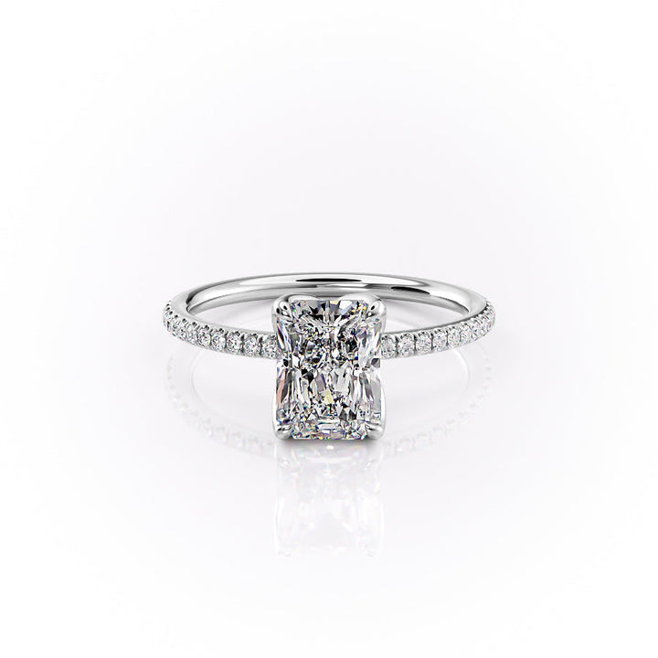 The Pave Luisa Set With A Radiant Pave Moissanite 1 Carat 18K White#material_18k-white