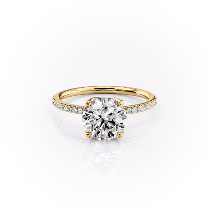 The Pave Luisa Set With A Round Pave Lab Diamond 1 Carat 14K Gold#material_14k-gold