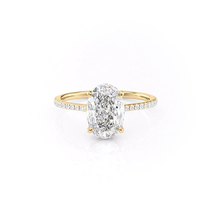 The Pave Mabel Set With Oval Pave Lab Diamond 1 Carat 14K Gold#material_gold