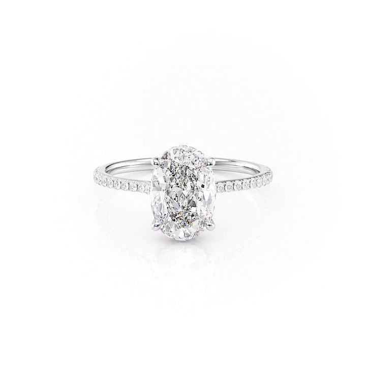 The Pave Mabel Set With Oval Pave Lab Diamond 1 Carat 14K White#material_white