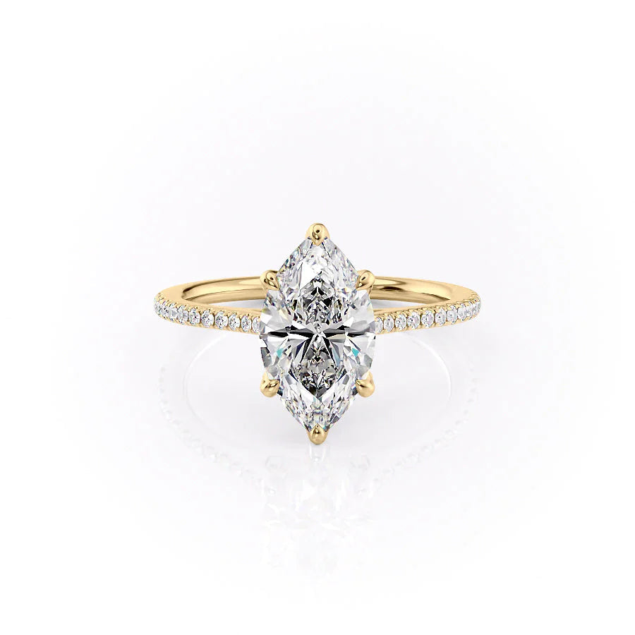 The Pave Meera Set With Marquise Pave Lab Diamond 1 Carat 14K Gold#material_gold