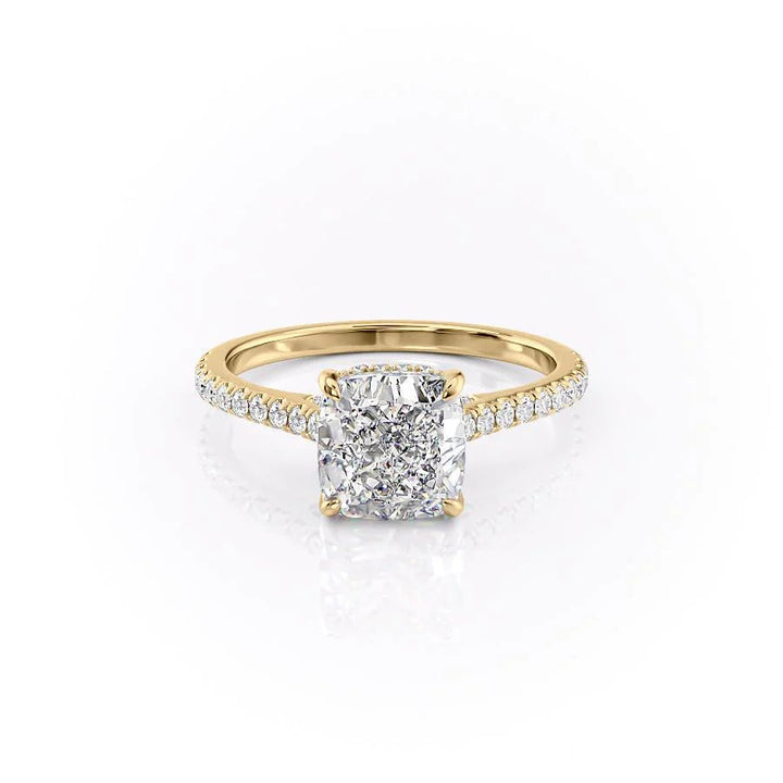 The Pave Natasha Set With Cushion Pave Lab Diamond 1 Carat 14K Gold#material_gold