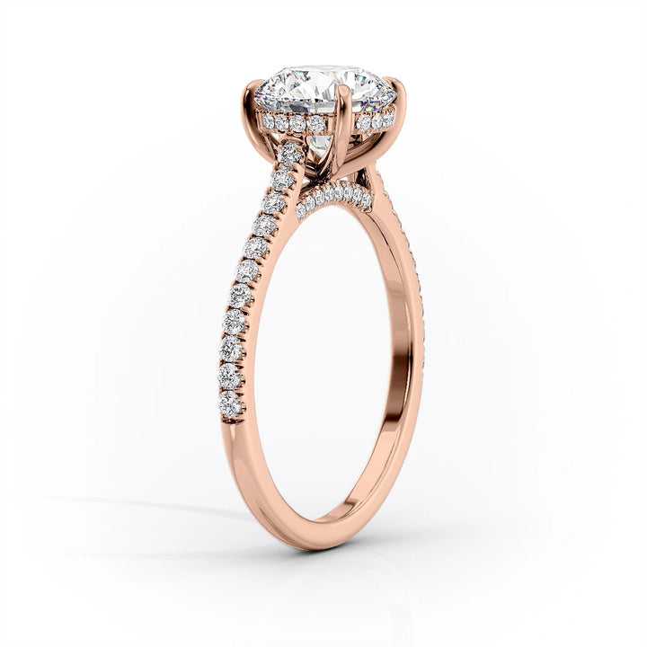The Pave Natasha Set With Cushion Pave Lab Diamond 1.5 Carat 14K Rose#material_rose