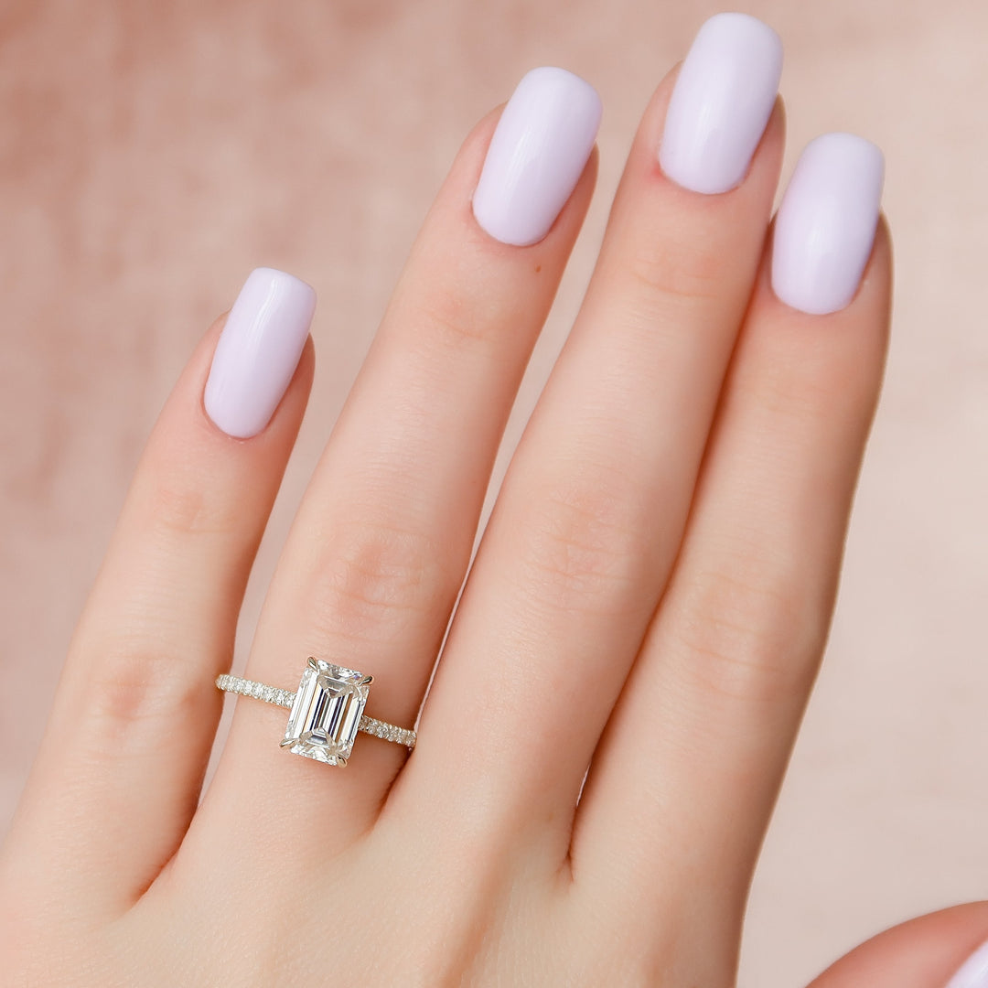 The Pave Natasha Set With Emerald Pave Lab Diamond 2 Carat 14K Gold#material_gold