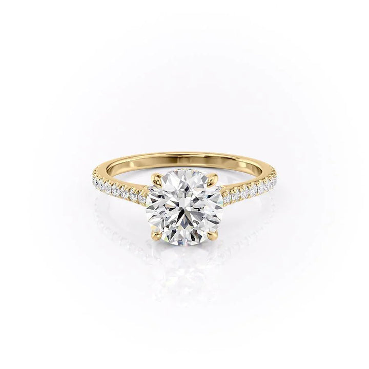 The Pave Natasha Set With Round Pave Lab Diamond 1 Carat 14K Gold#material_gold