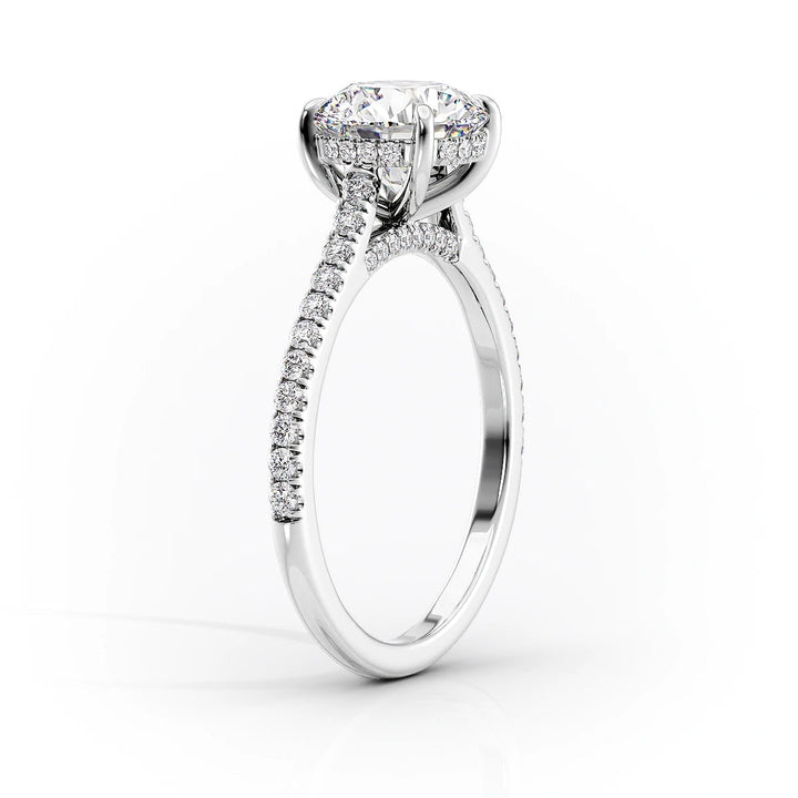 The Pave Natasha Set With Round Pave Lab Diamond 1.5 Carat 14K White#material_white