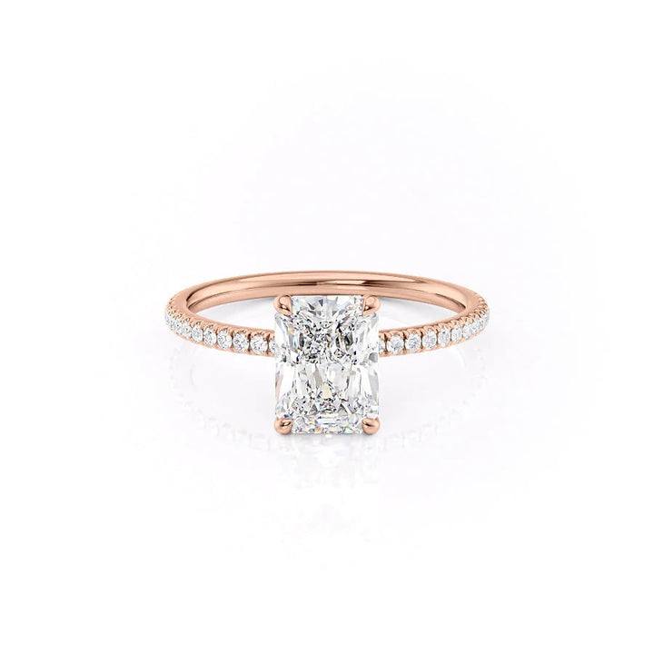 The Pave Navy Set With Radiant Pave Lab Diamond 1 Carat 14K Rose#material_rose