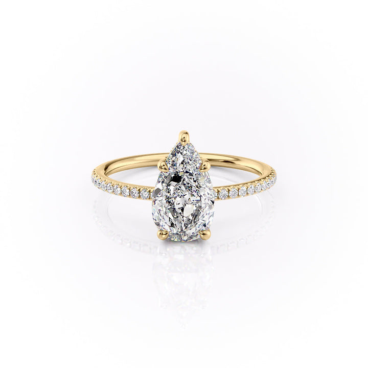 The Pave Sydney Set With Pear Pave Lab Diamond 1 Carat 14K Gold#material_gold