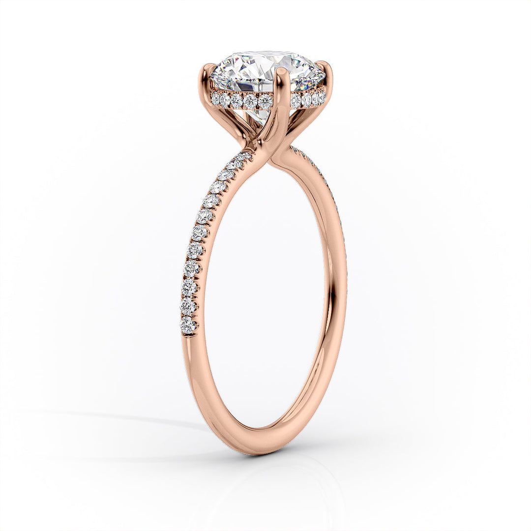 The Pave Sydney Set With Pear Pave Lab Diamond 1.5 Carat 14K Rose#material_rose