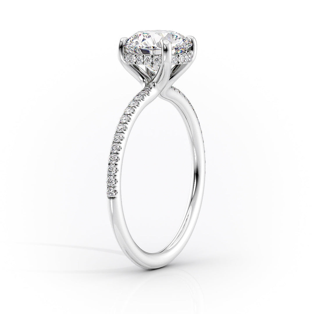 The Pave Sydney Set With Pear Pave Lab Diamond 1.5 Carat 14K White#material_white