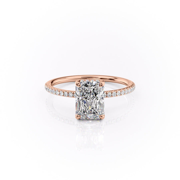 The Pave Sydney Set With Radiant Pave Lab Diamond 1 Carat 14K Rose#material_rose