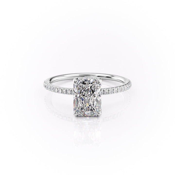 The Pave Sydney Set With Radiant Pave Lab Diamond 1 Carat 14K White#material_white