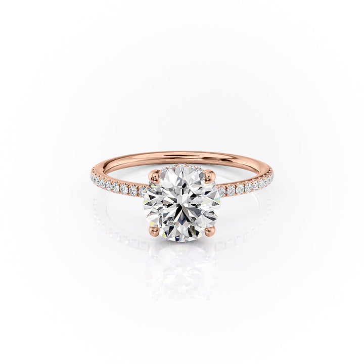 The Pave Sydney Set With Round Pave Lab Diamond 1 Carat 14K Rose#material_14k-rose
