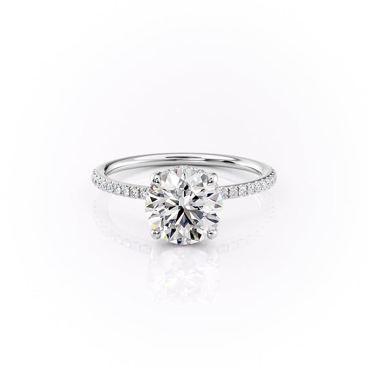 The Pave Sydney Set With Round Pave Lab Diamond 1 Carat 18K White#material_18k-white