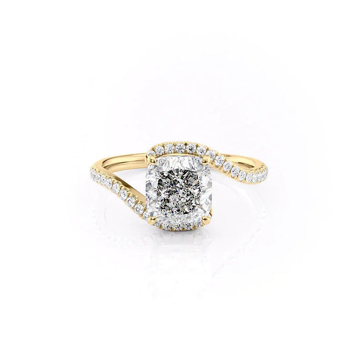 The Pave Sylvia Set With A Cushion Pave Lab Diamond 1 Carat 14K Gold#material_14k-gold