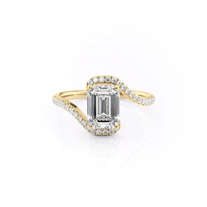 The Pave Sylvia Set With A Emerald Pave Lab Diamond 1 Carat 18K Gold#material_18k-gold