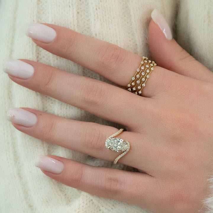 The Pave Sylvia Set With A Oval Pave Lab Diamond 2 Carat 14K Gold#material_14k-gold