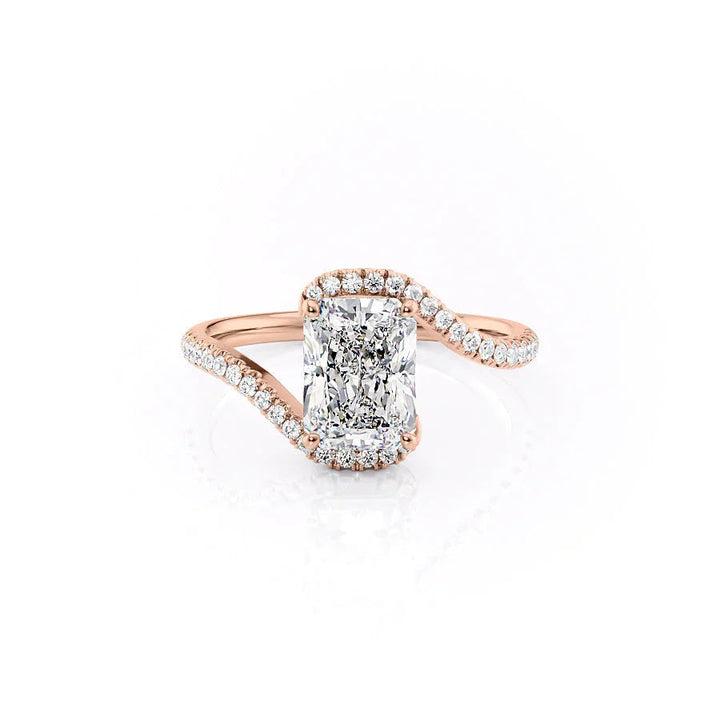 The Pave Sylvia Set With A Radiant Pave Lab Diamond 1 Carat 14K Rose#material_14k-rose