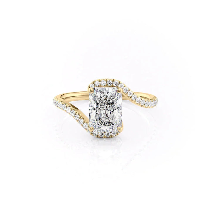 The Pave Sylvia Set With A Radiant Pave Lab Diamond 1 Carat 18K Gold#material_18k-gold