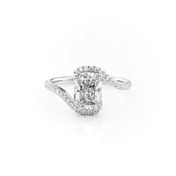 The Pave Sylvia Set With A Radiant Pave Lab Diamond 1 Carat 18K White#material_18k-white