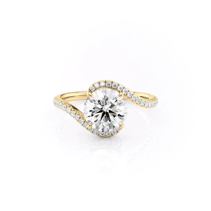 The Pave Sylvia Set With A Round Pave Moissanite 1 Carat 18K Gold#material_18k-gold