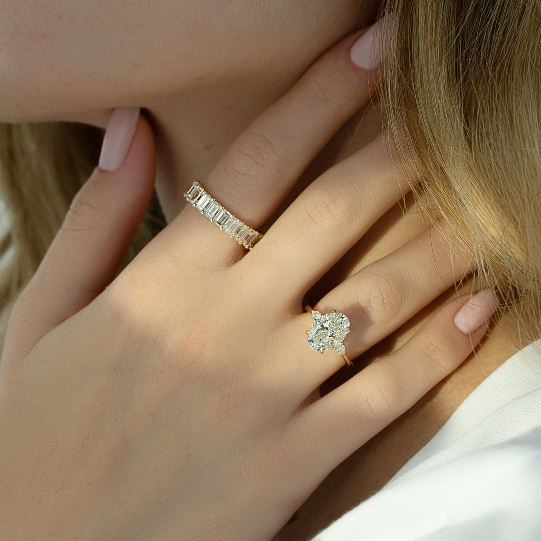 The Pears Leona Oval Lab Diamond Moissanite Engagement Ring