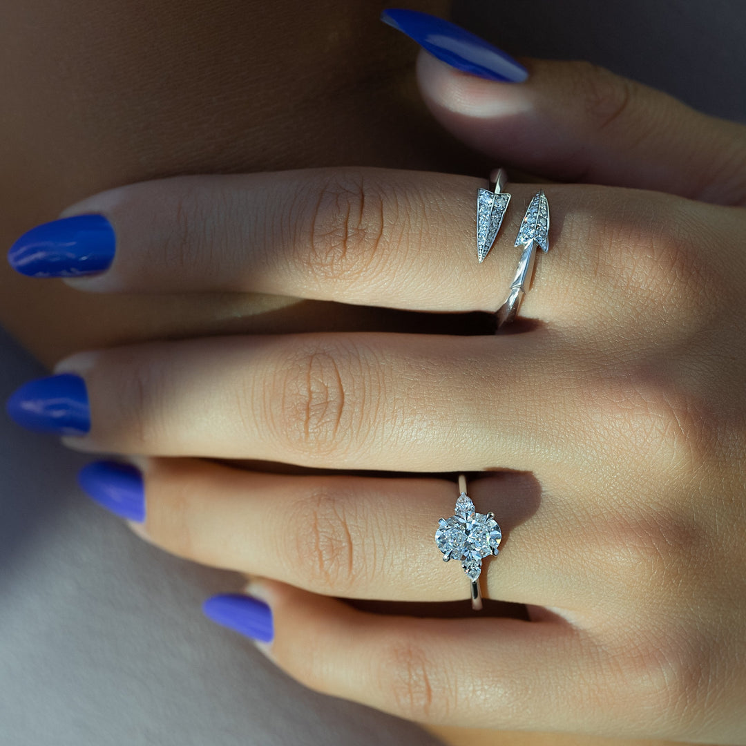 The Pears Leona Oval Lab Diamond Moissanite Engagement Ring