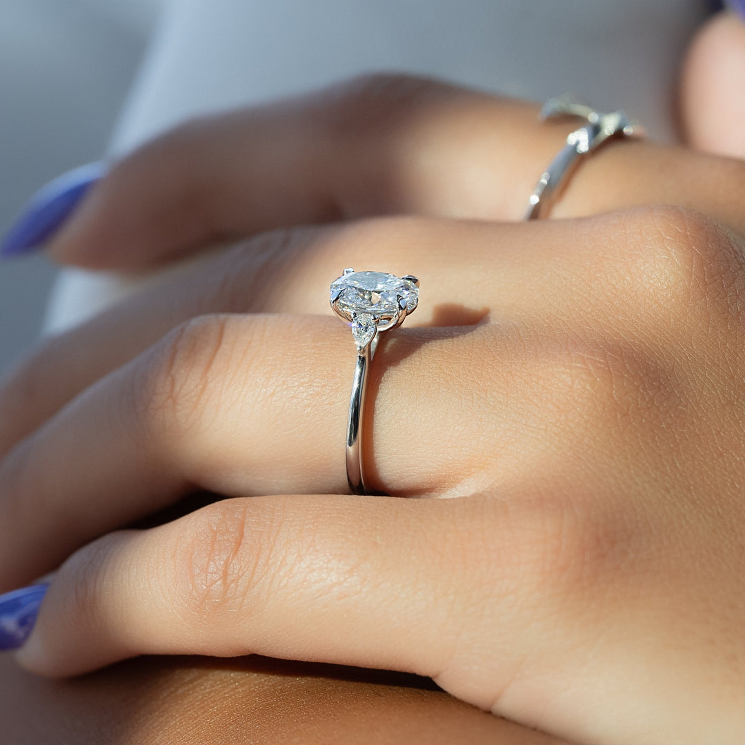 The Pears Leona Oval Lab Diamond Moissanite Engagement Ring