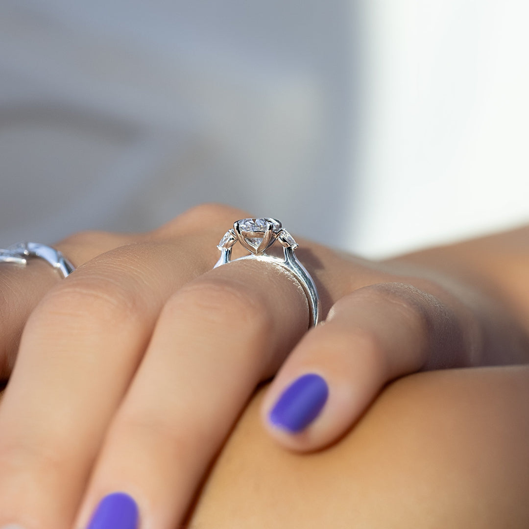 The Pears Leona Oval Lab Diamond Moissanite Engagement Ring