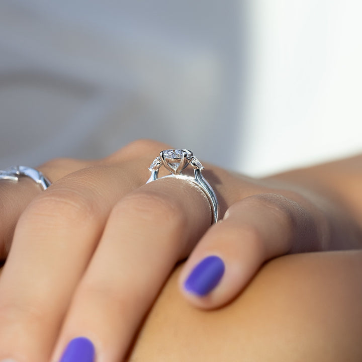 The Pears Leona Oval Lab Diamond Moissanite Engagement Ring *Shown with 1.5 ct #material_white