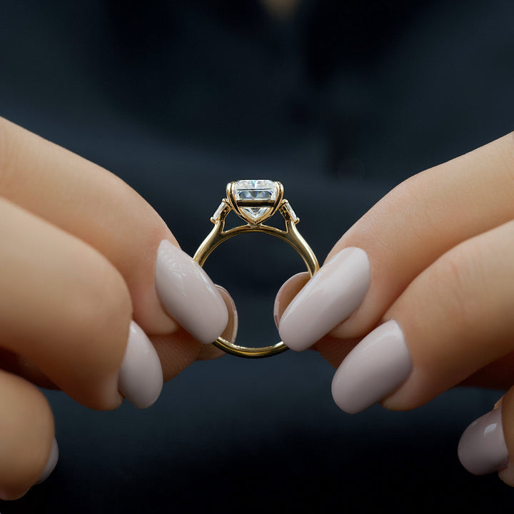 The Pears Leona Radiant Lab Diamond Moissanite Engagement Ring *Shown with 4 ct #material_gold