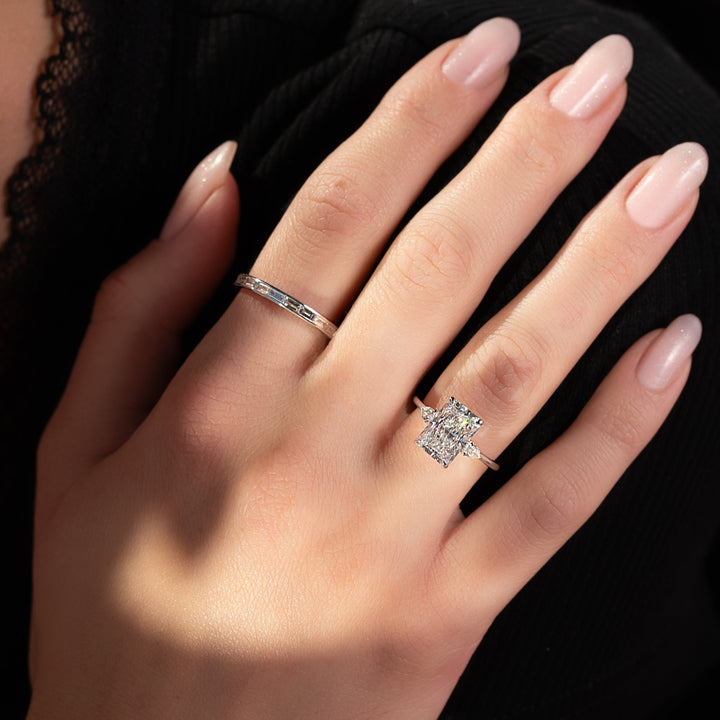 The Pears Leona Radiant Lab Diamond Moissanite Engagement Ring *Shown with 3 ct #material_white