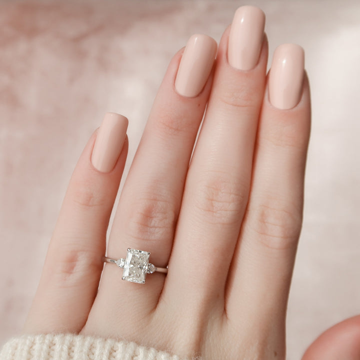 The Pears Leona Radiant Lab Diamond Moissanite Engagement Ring *Shown with 2 ct #material_white