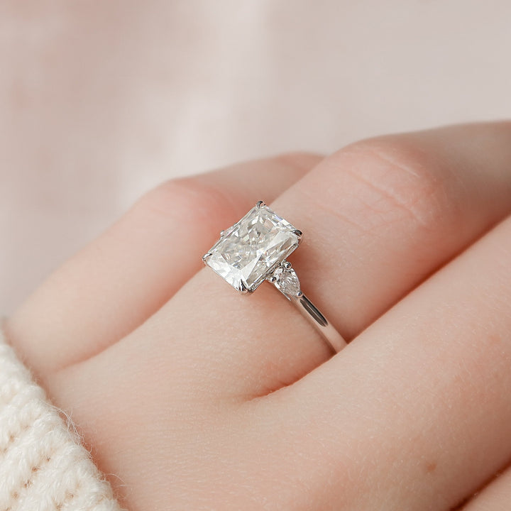 The Pears Leona Radiant Lab Diamond Moissanite Engagement Ring *Shown with 2 ct #material_white