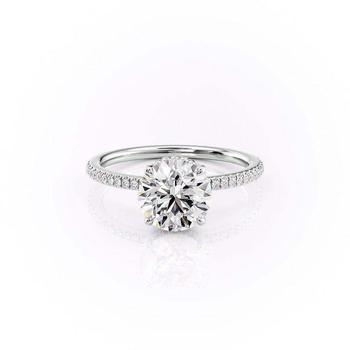 The Phoebe Set With Round Pave Lab Diamond 1 Carat 14K White#material_14k-white