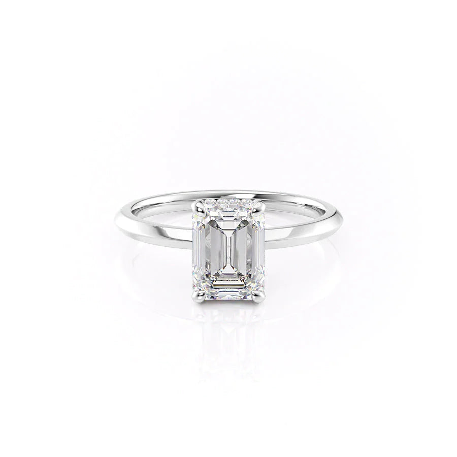 The Razor Liberty Set With Emerald Solitaire Lab Diamond 1 Carat 14K White#material_white